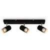 Image de BRILONER - Plafonnier LED, Lampe Salon, Led Chambre, Plafonnier Salon, Lampe, Luminaire Plafonnier, Abat-jour Grille, Pivotant, Lampe de salon, Lampe de chambre, Lampe de cuisine, Noir-Chrome-Mat