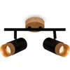 Image de BRILONER - Plafonnier Orientable en Bois, Lampe de Salon, Chambre et Cuisine, Noir-Bois