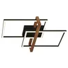 Image de BRILONER - Plafonnier LED Frame, plafonnier LED blanc chaud, lampe 34W avec cadre en bois, lampe de salon, lampe de chambre, 505x315x110 mm (LxlxH), noir-bois