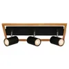 Image de BRILONER - Plafonnier en Bois Pivotant, Lampe de Salon, Chambre et Cuisine, Noir-Bois