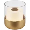Image de BRILONER - Mini lampe de table LED sans fil avec verre, Lampe de chevet à intensité variable Touch, Lampe de table Outdoor & Indoor, Lampe de camping, Lumière blanche chaude, 9x10 cm, Couleur or