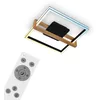 Image de BRILONER - Plafonnier LED dimmable CCT, télécommande, veilleuse et minuterie, plafonnier LED, lampe LED, lampe de salon, lampe de chambre, lampe de cuisine avec bois