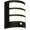 Image de BRILONER - Applique murale LED sans alimentation électrique avec détecteur de mouvement, capteur crépusculaire, minuterie de 20 secondes, lampe murale sur batterie, lampe extérieure, 18x15x7 cm, noir