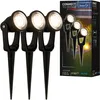 Image de BRILONER - Système Connect to Shine 12V, 3 Spots LED Avec Piquet de Terre, Kit d'Extension, IP65, Lumière Blanc Chaud, Éclairage de Jardin, 22,5x6x5 cm, Noir
