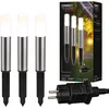 Image de BRILONER - éclairage de jardin Connect to Shine 12V, lot de 3 bornes d'éclairage LED avec piquet, kit de base avec transformateur, IP44, lumière blanc chaud, éclairage d'allée, 36,5x4 cm, argent