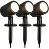 Image de BRILONER - Lot de 3 projecteurs LED d'extérieur avec fiche, protection contre les projections d'eau, couleur de lumière blanc chaud, lampe exterieur, éclairage de jardin, luminaire exterieur