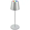 Image de BRILONER - Lampe de Table LED Sans Fil avec Touch, Lumière Colorée RGB+W, Hauteur Réglable, Chevet/Camping/Outdoor, Accu, 36x10,5 cm, Argenté