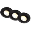 Image de BRILONER - Lot de 3 spots LED encastrables 230V corps 50% recyclé, dimmable, orientable, Ra90, changement de température de couleur, LED Spot, plat, 68mm, 90x24mm (DxH), noir