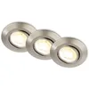 Image de BRILONER - Lot de 3 spots LED encastrables 230V Boîtier 50% recyclé, intensité lumineuse variable, orientable, Ra90, changement de température de couleur, 90x24mm (DxH), nickel mat
