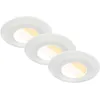 Image de BRILONER - Lot de 3 spots LED encastrables 230V salle de bain Boîtier 50% recyclé, changement de température de couleur, IP44, Ra90, LED Spot, plat, 68mm, 90x30mm (DxH), blanc