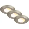 Image de BRILONER - Lot de 3 spots LED encastrables 230V salle de bain Boîtier 50% recyclé, changement de température de couleur, IP44, Ra90, LED Spot, plat, 90x30mm (DxH), nickel mat