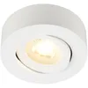 Image de BRILONER - Spot LED apparent et encastré 2 en 1 orientable, lumière blanche chaude, plat, LED Spot 230V, spot de plafond, luminaire encastré, spot de plafond, 68mm, 90x30mm (DxH), blanc