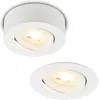 Image de BRILONER - Spot LED 2 en 1 à monter en saillie et à encastrer, orientable, à intensité variable, lumière blanc chaud, LED Spot 230V, luminaire encastré, spot de plafond, 68mm, 90x30mm (DxH), blanc
