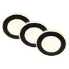 Image de BRILONER - Lot de 3 spots encastrables LED 230V avec fonction veilleuse, surfaces et anneaux commutables séparément, fonction mémoire, spot LED, spots de plafond, spots encastrables, 93x30mm, noir