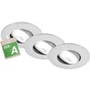 Image de BRILONER - Lot de 3 spots LED encastrables, CEE A source lumineuse, 230V orientables, 2W chacun 360 lm, blanc neutre, design extra plat, spots plafond modernes, 68 mm perçage, 90x24 mm, chrome mat