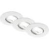 Image de BRILONER - Lot de 3 spots LED encastrables, CEE A source lumineuse, 230V orientables, 2W chacun 360 lm, blanc neutre, design extra plat, spots plafond modernes, 68 mm perçage, 90x24 mm, blanc