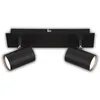Image de BRILONER - Plafonnier LED, CEE A source lumineuse, orientable, 3000K blanc chaud, 2,5 W chacun 450 lumens, design extra plat, éclairage salon, cuisine, chambre, couloir, 29 cm, noir