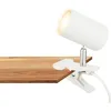 Image de BRILONER - Lampe de bureau avec interrupteur à fil, orientable, fiche, lampe de lecture, lampe à pince et chevet, 16,5x6,5x12cm, Blanc