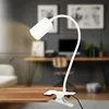 Image de BRILONER - Lampe de bureau avec interrupteur à fil, couleur de lumière blanc chaud, orientable, fiche, lampe de lecture, lampe à pince, lampe de chevet, lampe de lecture pour enfants, 40cm, blanc
