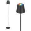 Image de BRILONER - Lampadaire LED RGBW sans fil avec touche, intensité variable, batterie et source interchangeables, lampadaire à batterie, lampe de lecture, lampe de salon, plafonnier, 133 cm, noir