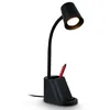 Image de Briloner - Lampe de bureau avec porte-stylo, interrupteur à fil, orientable, lampe de table, lampe, lampe de chevet, lampe de bureau à domicile, lampe de bureau, 21x10x35,5 cm (LxlxH), noir