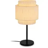 Image de BRILONER - Lampe de table avec abat-jour en raphia, interrupteur à câble, E27, max. 10W, lampe, boho, esthétique, lampe de chevet, lampe déco couloir, bureau, lampe de lecture, 25x49,5 cm, naturel