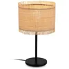 Image de BRILONER - Lampe de table avec abat-jour en paille, interrupteur à fil, E27, max. 10W, lampe, boho, esthétique, lampe de chevet, lampe décorative, bureau, lampe de lecture, 25x43,5cm, naturel