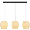 Image de BRILONER - Lampe à suspendre avec abat-jour en raphia, 3x E27 douille, max. 10 W, Boho, aesthetic, lampe à suspendre, lampe de table à manger, lampe de salon, 116x25x128,5 cm, naturel