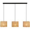 Image de BRILONER - Suspension avec abat-jour en paille, E27 max. 10W, boho, lampe à suspendre pour table à manger ou salon, 110x25x120 cm, aspect naturel, design moderne, ajout de chaleur