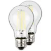 Image de BRILONER - Lot de 2 lampes LED à filament E27 A60, CEE A, 5W 1055 lm, lumière blanc chaud, éclairage intérieur polyvalent, remplacement lampe incandescence, 60x106 mm