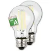 Image de BRILONER - Lot de 2 ampoules LED E27 A60, CEE A source lumineuse, 4W 840 lm, blanc chaud, forme classique, éclairage intérieur polyvalent, remplacement lampe incandescence, 60x106 mm