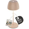 Image de BRILONER - Riffle Mini lampe de table LED sans fil IP44 avec bord lumineux, variateur tactile, batterie remplaçable, lampe de chevet sans fil, German Design Award Winner 2025, 8,5 x 20 cm, beige