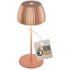 Image de BRILONER - Riffle Mini lampe de table LED sans fil IP44 avec bord lumineux, variateur tactile, batterie remplaçable, lampe chevet, German Design Award Winner 2025, 8,5 x 20 cm, couleur cuivre