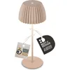 Image de BRILONER - Riffle Lampe de table LED sans fil IP44 avec bord lumineux, variateur tactile, batterie remplaçable, lampe de chevet sans fil, German Design Award Winner 2025, 14,5x36,5 cm, beige