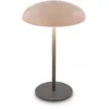 Image de BRILONER - Lampe de table sans fil LED IP44 avec bord lumineux, variateur tactile, batterie interchangeable, lampe de chevet sans fil, lampe de salon à poser, 19,5x30,5 cm, beige, anthracite
