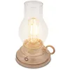 Image de BRILONER - Lampe de table sans fil LED IP44 avec fonction tactile, dimmable, batterie remplaçable, lampe de chevet sans fil, lampe à huile LED, lampe de table exterieur, 10,5x17,5 cm, beige-crafted