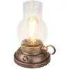 Image de BRILONER - Lampe de table sans fil LED IP44 avec fonction tactile, dimmable, batterie remplaçable, lampe de chevet sans fil, lampe à huile LED, lampe de table exterieur, 10,5x17,5 cm, bronze-crafted
