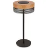 Image de BRILONER - Lampe de table sans fil LED IP44 avec touch, à intensité variable, batterie remplaçable, lampe de chevet sans fil, lampe de salon à poser, 16x35 cm, noir bois