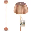 Image de BRILONER - Riffle LED Lampadaire sans fil IP44 avec avec contrôle tactile, dimmable, fonction mémoire, lampadaire sur pied salon rechargeable, German Design Award Winner, 19x124 cm, cuivre
