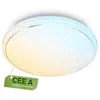 Image de BRILONER - Plafonnier LED avec télécommande, CEE A source lumineuse, dimmable, veilleuse, blanc chaud à blanc froid, lustre, lustre salon, chambre, luminaire plafonnier, 48 x 8 cm, blanc