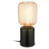 Image de BRILONER - Lampe de table avec treillis métallique, interrupteur à fil, douille E27, lampe de chevet, lampe de bureau, lampe de salon à poser, lampe à poser, 10 x 25 cm, rosegold