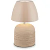 Image de BRILONER - Lampe de table sans fil LED IP44 avec fonction tactile, dimmable, pied en céramique, chevet, salon à poser, bureau, 13,5x22 cm, beige