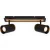 Image de BRILONER - Plafonnier orientable, douille GU10, max. 9W, plafonnier, spot de plafond, luminaire, lustre salon, lumière plafond, lustre chambre, 40 cm, noir-bois