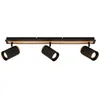 Image de BRILONER - Plafonnier orientable, douille GU10, max. 9W, plafonnier, spot de plafond, luminaire, lustre salon, lumière plafond, lustre chambre, 70 cm, noir-bois