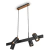 Image de BRILONER - Suspension luminaire, orientable, 4x GU10 douille, plafonnier, suspension d'éclairage intérieur, luminaire chambre, cuisine, 80x24,9x120 cm, noir-bois