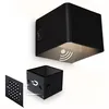 Image de BRILONER Sticklights - Lampe murale sans électricité ni perçage avec détecteur de mouvement, batterie, sans fil, murale rechargeable, 10x8x10cm, noir