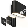 Image de BRILONER Sticklights - Lampe murale sans électricité ni perçage avec détecteur de mouvement, batterie, fixation magnétique amovible, sans fil, 16 x 9,5 x 6,5 cm, noir