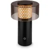Image de BRILONER - Lampe de table sans fil LED IP44 avec fonction tactile, à intensité variable, lumière blanche chaude,13x20,5 cm, noir-or