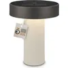 Image de BRILONER - Poga lampe de table sans fil, panneau solaire, variateur tactile progressif, ip44, câble usb-c, lampe de chevet sans fil, salon, German Design Award 2026, 16x20 cm, blanc cassé anthracite