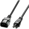 Image de Cordon électrique LINDY alimentation [1x Secteur mâle C14 - 1x Fiche femelle (forme de trèfle) C5] 1.00 m noir